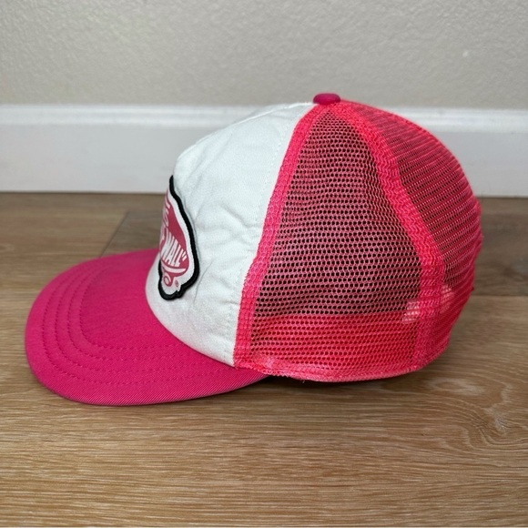 Vans Off the Wall Women's Pink White Snapback Hat - Picture 4 of 11